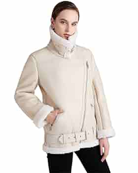 Buy Winter Women's Faux Leather Lambs Leather Jacket Moto